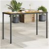 Trädgårdsbord med akaciaträ svart 115x54x74 cm konstrotting vidaXL – miniatyr 1