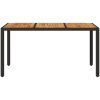 Trädgårdsbord med akaciaträ svart 150x90x75 cm konstrotting vidaXL – miniatyr 4