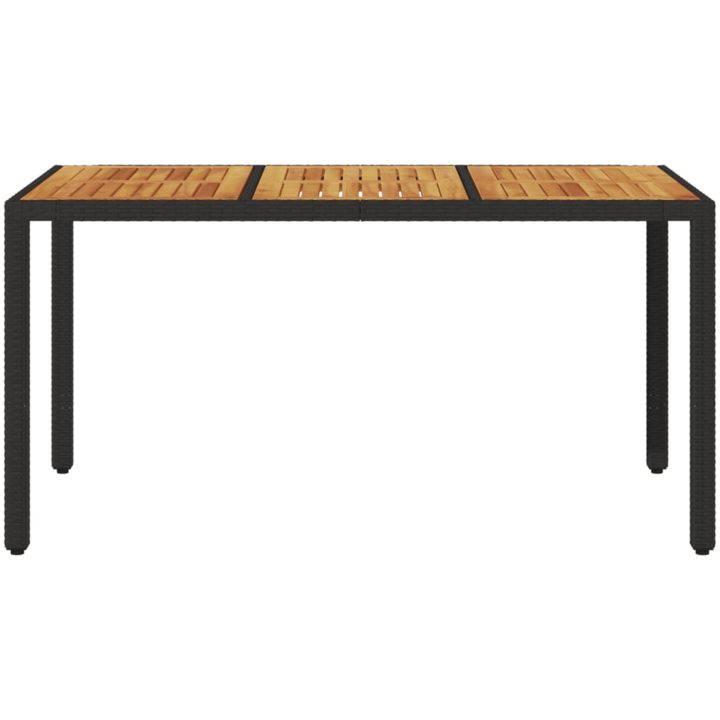 Trädgårdsbord med akaciaträ svart 150x90x75 cm konstrotting vidaXL – bild 4
