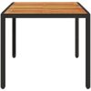 Trädgårdsbord med akaciaträ svart 150x90x75 cm konstrotting vidaXL – miniatyr 5