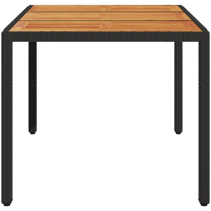 Trädgårdsbord med akaciaträ svart 150x90x75 cm konstrotting vidaXL – bild 5