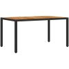 Trädgårdsbord med akaciaträ svart 150x90x75 cm konstrotting vidaXL – miniatyr 6