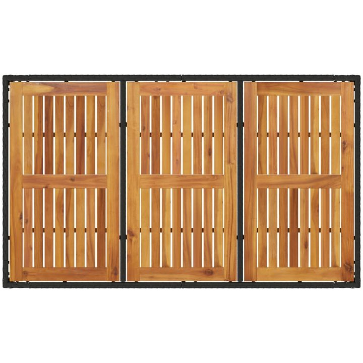 Trädgårdsbord med akaciaträ svart 150x90x75 cm konstrotting vidaXL – bild 7