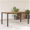 Trädgårdsbord med akaciaträ svart 150x90x75 cm konstrotting vidaXL – miniatyr 1
