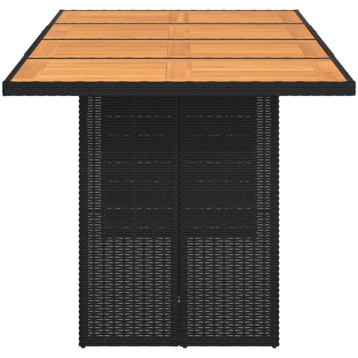 Trädgårdsbord med akaciaträ svart 190x80x74 cm konstrotting vidaXL – bild 4