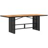Trädgårdsbord med akaciaträ svart 190x80x74 cm konstrotting vidaXL – miniatyr 5
