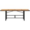Trädgårdsbord med akaciaträ svart 190x80x74 cm konstrotting vidaXL – miniatyr 6