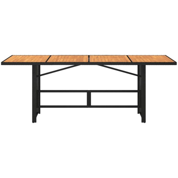 Trädgårdsbord med akaciaträ svart 190x80x74 cm konstrotting vidaXL – bild 6