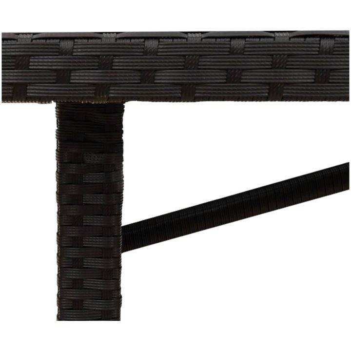 Trädgårdsbord med akaciaträ svart 190x80x74 cm konstrotting vidaXL – bild 9