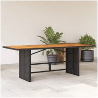 Trädgårdsbord med akaciaträ svart 190x80x74 cm konstrotting vidaXL