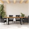 Trädgårdsbord med akaciaträ svart 190x80x75 cm konstrotting vidaXL – miniatyr 3