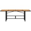 Trädgårdsbord med akaciaträ svart 190x80x75 cm konstrotting vidaXL – miniatyr 4