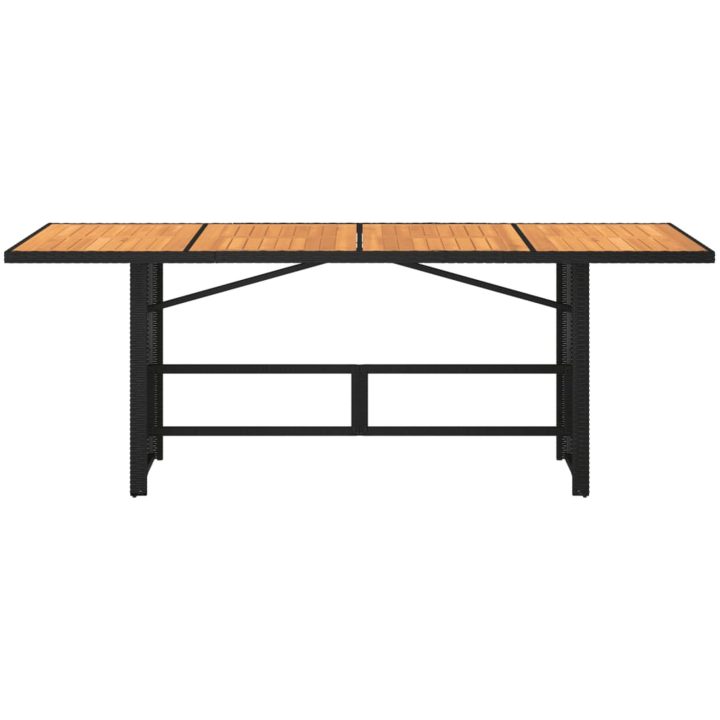 Trädgårdsbord med akaciaträ svart 190x80x75 cm konstrotting vidaXL – bild 4