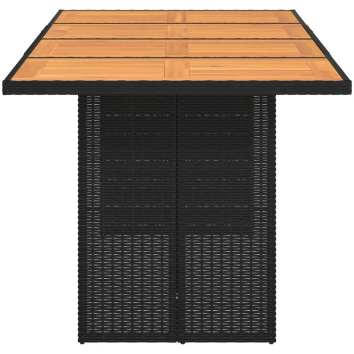 Trädgårdsbord med akaciaträ svart 190x80x75 cm konstrotting vidaXL – bild 5