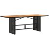Trädgårdsbord med akaciaträ svart 190x80x75 cm konstrotting vidaXL – miniatyr 6