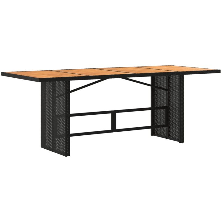 Trädgårdsbord med akaciaträ svart 190x80x75 cm konstrotting vidaXL – bild 6