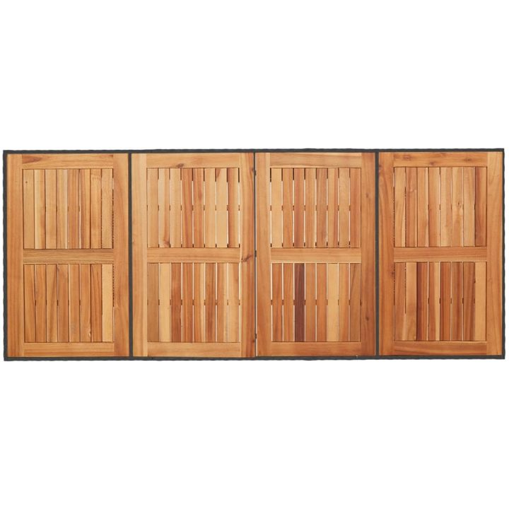 Trädgårdsbord med akaciaträ svart 190x80x75 cm konstrotting vidaXL – bild 7