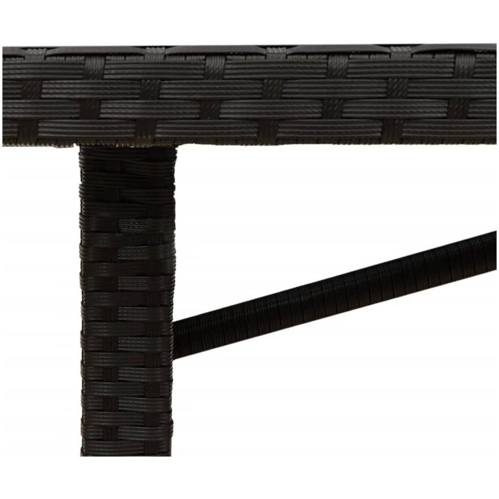 Trädgårdsbord med akaciaträ svart 190x80x75 cm konstrotting vidaXL – bild 9