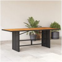 Trädgårdsbord med akaciaträ svart 190x80x75 cm konstrotting vidaXL