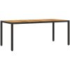 Trädgårdsbord med akaciaträ svart 190x90x75 cm konstrotting vidaXL – miniatyr 2