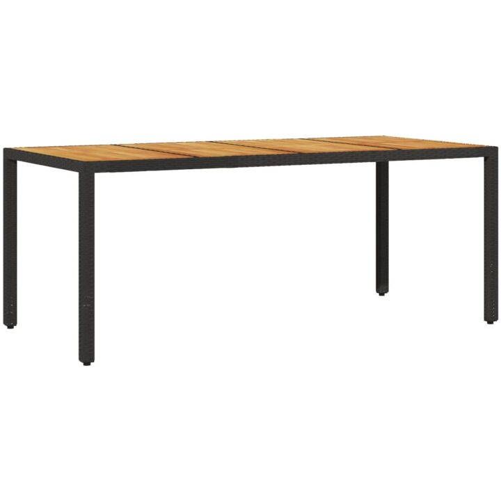 Trädgårdsbord med akaciaträ svart 190x90x75 cm konstrotting vidaXL – bild 2