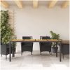 Trädgårdsbord med akaciaträ svart 190x90x75 cm konstrotting vidaXL – miniatyr 3