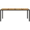 Trädgårdsbord med akaciaträ svart 190x90x75 cm konstrotting vidaXL – miniatyr 4