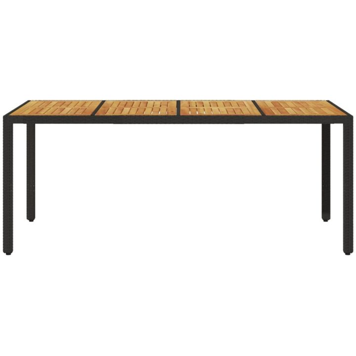 Trädgårdsbord med akaciaträ svart 190x90x75 cm konstrotting vidaXL – bild 4