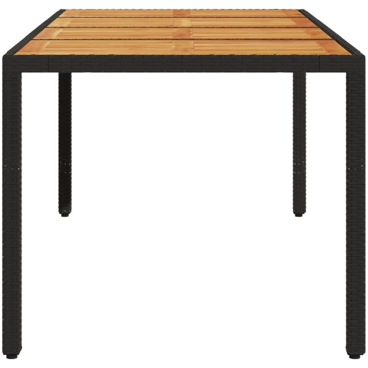 Trädgårdsbord med akaciaträ svart 190x90x75 cm konstrotting vidaXL – bild 5