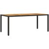Trädgårdsbord med akaciaträ svart 190x90x75 cm konstrotting vidaXL – miniatyr 6