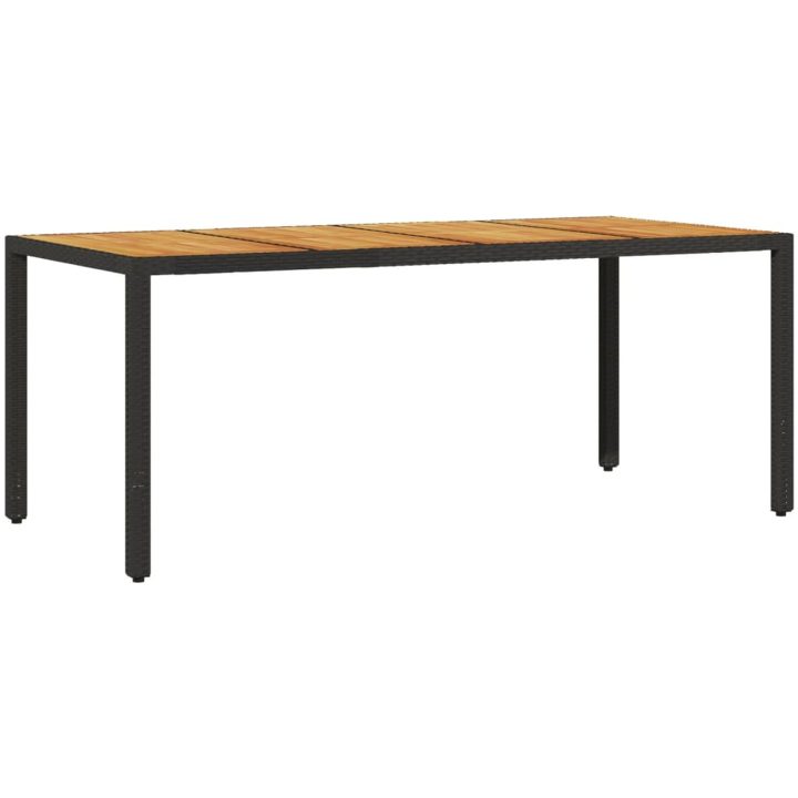 Trädgårdsbord med akaciaträ svart 190x90x75 cm konstrotting vidaXL – bild 6