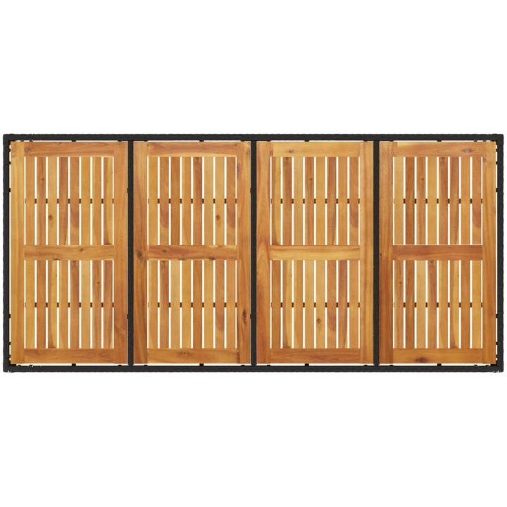 Trädgårdsbord med akaciaträ svart 190x90x75 cm konstrotting vidaXL – bild 7