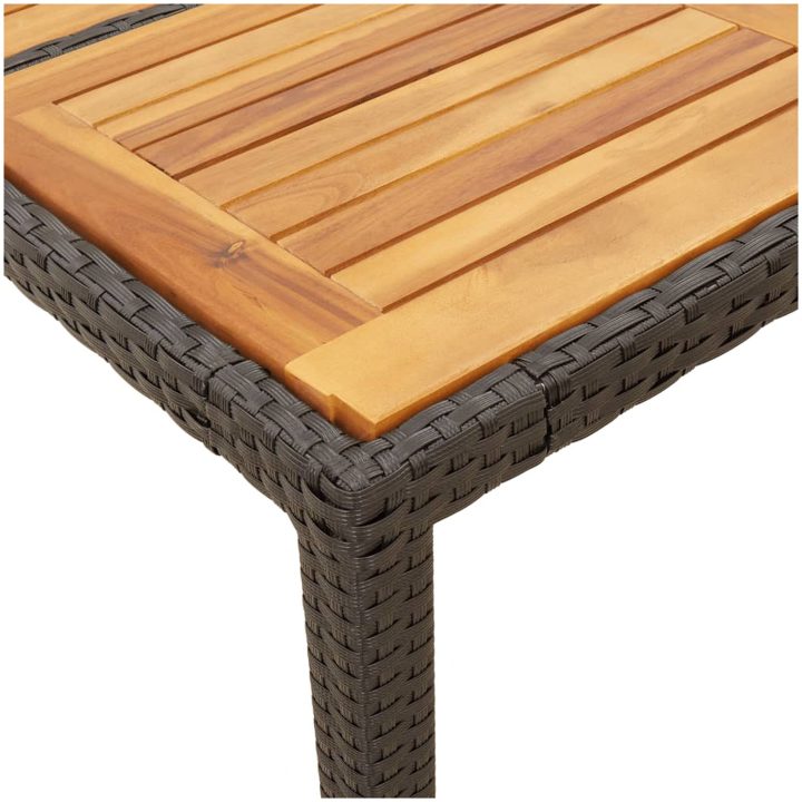 Trädgårdsbord med akaciaträ svart 190x90x75 cm konstrotting vidaXL – bild 8