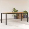 Trädgårdsbord med akaciaträ svart 190x90x75 cm konstrotting vidaXL – miniatyr 1