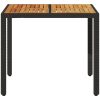Trädgårdsbord med akaciaträ svart konstrotting vidaXL 90 x 90 x 75 cm – miniatyr 4