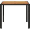 Trädgårdsbord med akaciaträ svart konstrotting vidaXL 90 x 90 x 75 cm – miniatyr 5