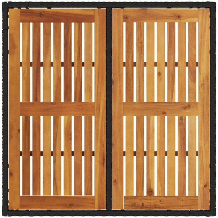 Trädgårdsbord med akaciaträ svart konstrotting vidaXL 90 x 90 x 75 cm – bild 7