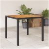 Trädgårdsbord med akaciaträ svart konstrotting vidaXL 90 x 90 x 75 cm – miniatyr 1