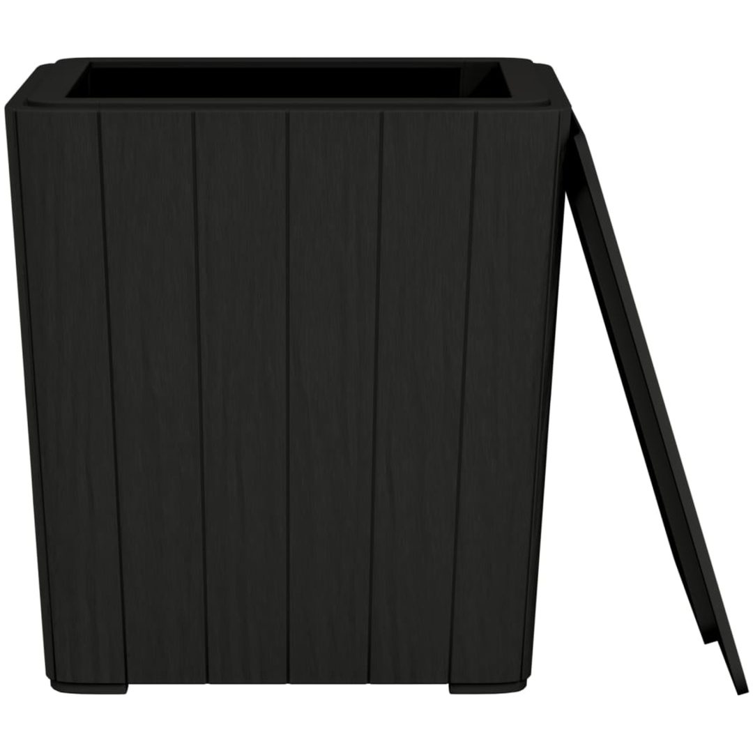 Trädgårdsbord med avtagbart lock svart polypropen vidaXL – bild 4
