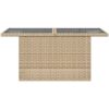 Trädgårdsbord med glasskiva beige 100x55x73 cm konstrotting vidaXL – miniatyr 5