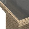 Trädgårdsbord med glasskiva beige 100x55x73 cm konstrotting vidaXL – miniatyr 10