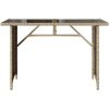 Trädgårdsbord med glasskiva beige 110x68x70 cm konstrotting vidaXL – miniatyr 4