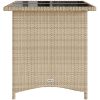 Trädgårdsbord med glasskiva beige 110x68x70 cm konstrotting vidaXL – miniatyr 5