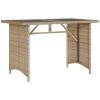 Trädgårdsbord med glasskiva beige 110x68x70 cm konstrotting vidaXL – miniatyr 6
