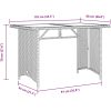 Trädgårdsbord med glasskiva beige 110x68x70 cm konstrotting vidaXL – miniatyr 9