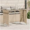Trädgårdsbord med glasskiva beige 110x68x70 cm konstrotting vidaXL – miniatyr 1