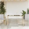 Trädgårdsbord med glasskiva beige 115x54x74 cm konstrotting vidaXL – miniatyr 3
