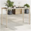 Trädgårdsbord med glasskiva beige 115x54x74 cm konstrotting vidaXL – miniatyr 1