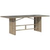 Trädgårdsbord med glasskiva beige 190x80x75 cm konstrotting vidaXL – miniatyr 6