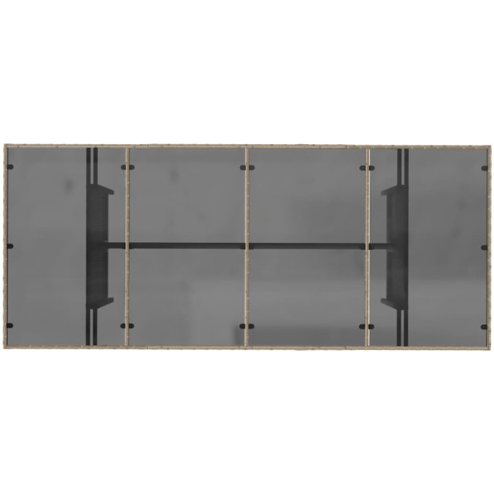 Trädgårdsbord med glasskiva beige 190x80x75 cm konstrotting vidaXL – bild 7